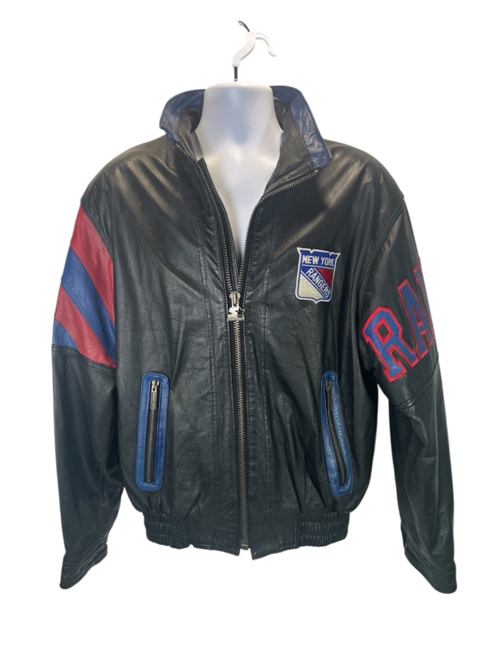 Vintage 1994 NY Rangers Starter GenuineLeather NHL Jacket Men's M Rare